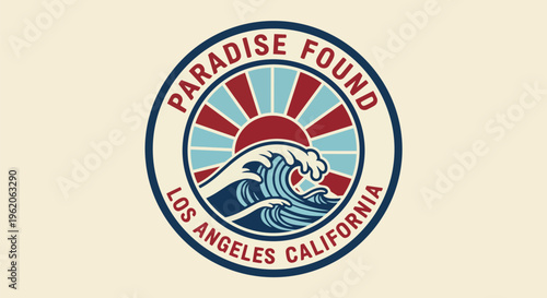 Modern Emblem with Wave Detail ideal for brand identity, travel brochures, and website branding.