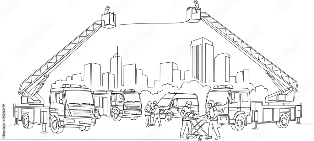 Obraz premium construction site cityscape illustration