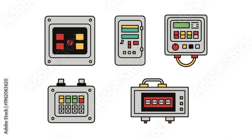 Electrical Panel Line art minimal abstract illustration