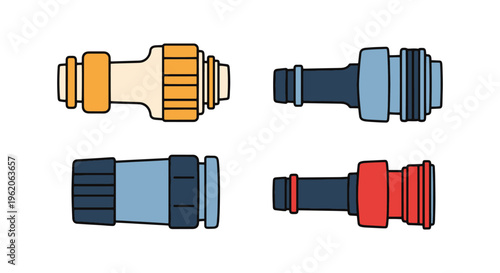 Hose Adapter Line art vector creative color shapes
