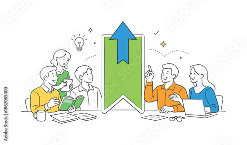 Colleagues strengthening knowledge retention and reinforcing learning outcomes together during a collaborative review session in a calm professional environment