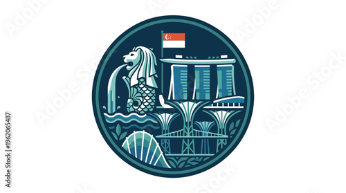 Singapore Landmark Circle Emblem