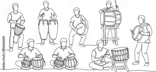 drummers playing different drums