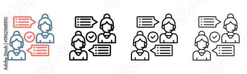 Service Communication Icon Collection Set Different Style