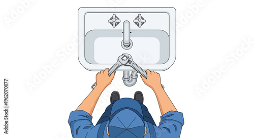 a person fixing a faucet.