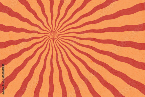 retro abstract background, vintage orange sunburst swirl, groovie 60s 70s backdrop, distressed grain texture, nostalgia print