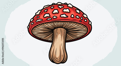 A red mushroom with white spots.