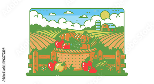 Fresh vegetables in a basket.