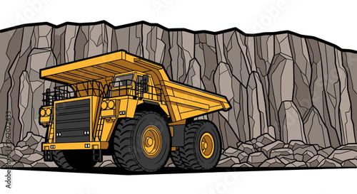 Large Yellow Mining Dump Truck Vehicle 3.