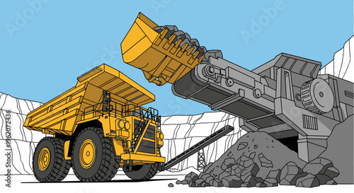 Large Yellow Mining Dump Truck Vehicle 5.