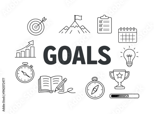 Personal goal setting and achievement planning lifestyle focused on defining ambitions, tracking milestones and maintaining consistent motivation toward measurable success in
