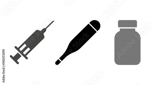 Medical Instruments and Pharmaceutical Container Icons