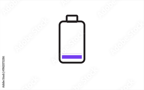 Neon light glowing charging icon. Charging icon battery level. Battery icon showing battery level.