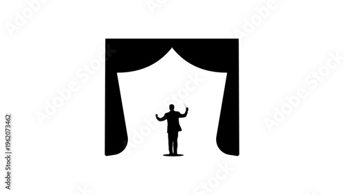 Concert Hall symbol, black isolated silhouette