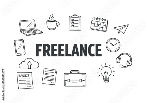 Freelance work lifestyle and independent professional routine focused on managing clients, organizing tasks and delivering creative services with flexibility and self-discipline in