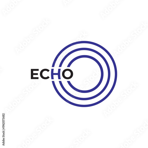 Echo logo design vector, echo typography text graphic icon concept