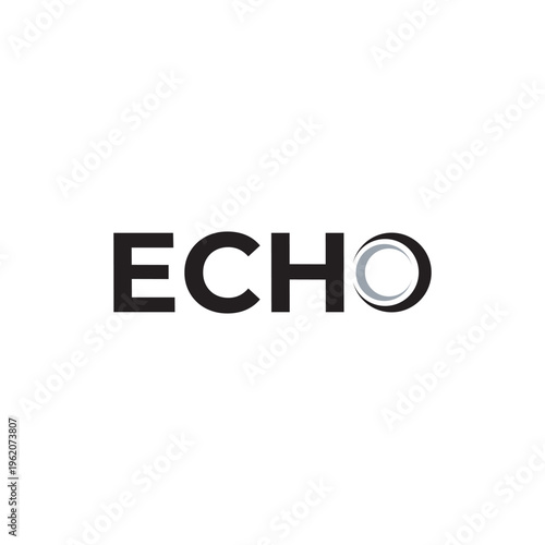 Echo logo design vector, echo typography text graphic icon concept