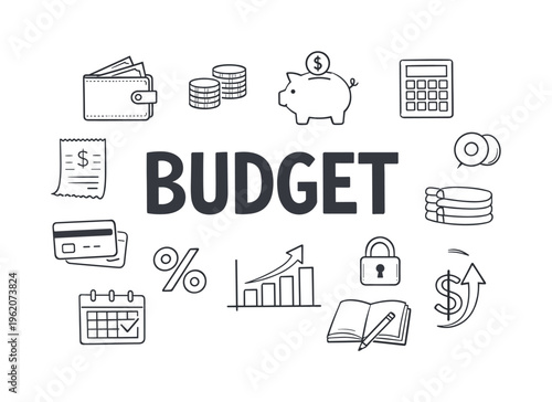 Personal finance management and smart budgeting lifestyle centered on tracking expenses, saving money and building stable financial habits for long-term security. BUDGET central