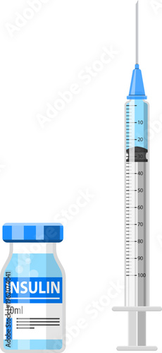 Diabetes Insulin Syringe and Vial