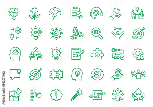 Problem Solving icon set. Editable line icons. Vector illustration.