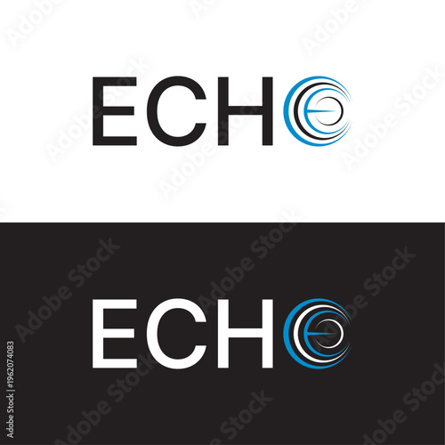 Echo logo design vector, echo typography text graphic icon concept