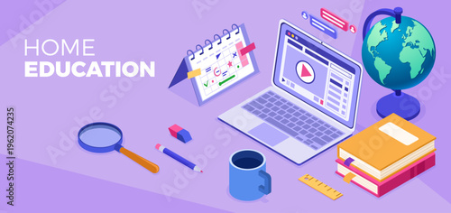 Online distance education technology from home banner