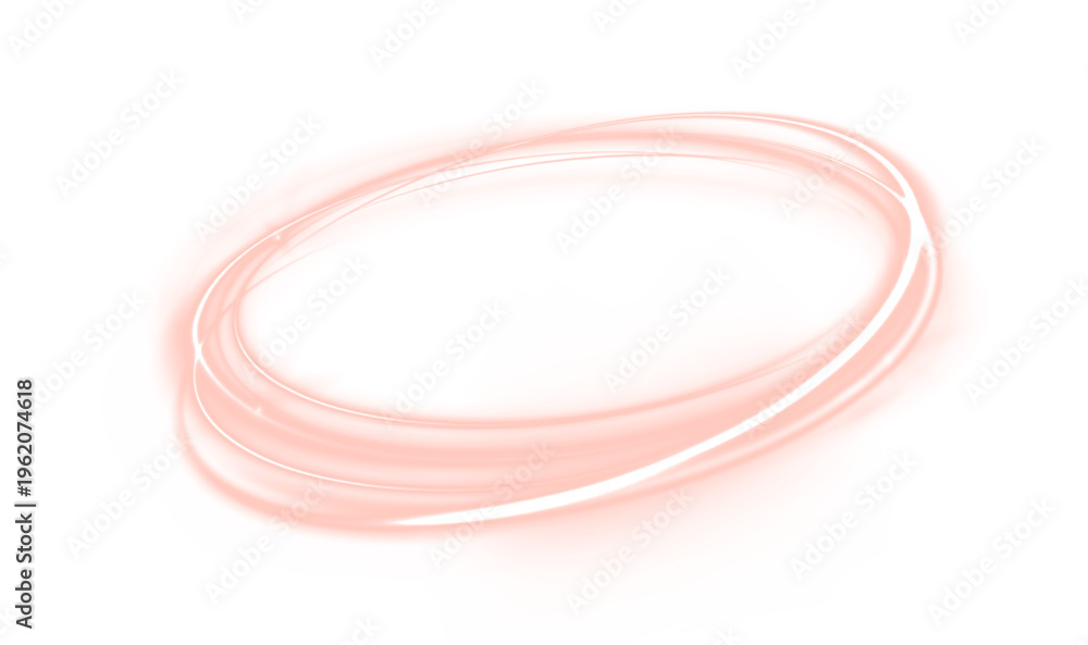 Naklejka premium Bright luminous red circle with glowing neon edges and soft gradients. Minimal abstract design enhances visual focus and clarity