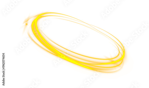 Foto Bright golden neon halo with glowing light and smooth circular shape