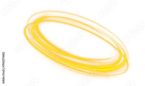 Radiant gold circle with neon glow and shimmering edges creates elegant frame. Subtle gradients enhance depth and clarity. Perfect for overlays and modern luxury visuals.