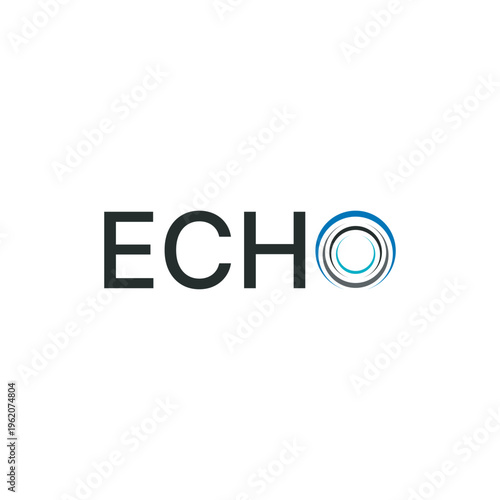 Echo logo design vector, echo typography text graphic icon concept