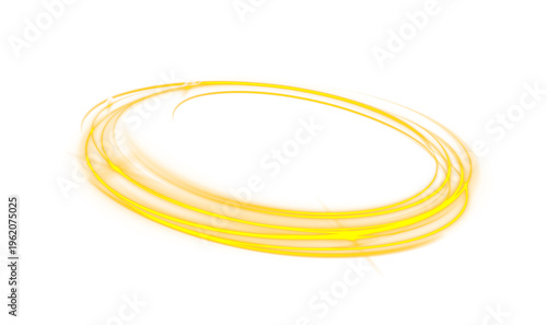 Foto Bright golden neon halo circle emits warm glowing light with smooth gradients