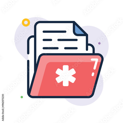 Modern outline icon of organized medical folder and patient records