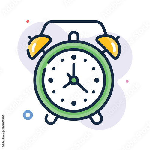 Well designed outline icon for alarm clock medication reminder concept