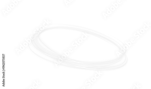 Radiant white light ring with sparkling edges creates a luminous halo effect. Soft gradients and glow enhance the futuristic aesthetic of the design. Isolated transparent background ensures flexible u