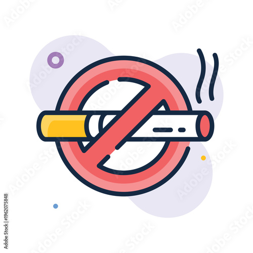 Easy to edit outline icon of no smoking health restriction symbol