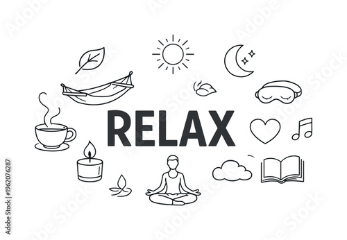 Mindful relaxation and stress reduction lifestyle focused on taking breaks, restoring energy and maintaining emotional wellbeing through calm daily rituals and balanced habits