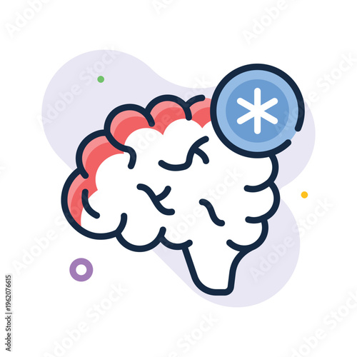 An amazing outline icon representing mental health and brain wellness