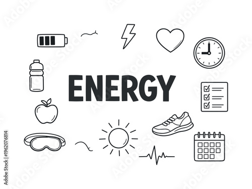 Personal energy management and daily performance optimization concept focused on maintaining vitality, balancing workload and sustaining productivity throughout