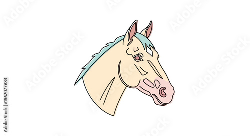 Closeup of a horse head profile.