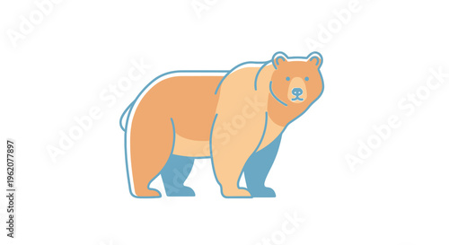 Large Brown Bear Standing Alone.