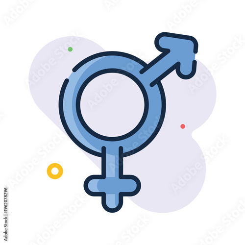 Modern outline icon showing gender sign and identity symbol