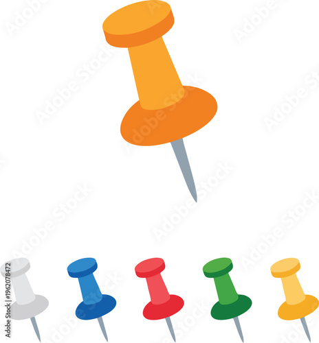 push pin isolated on white