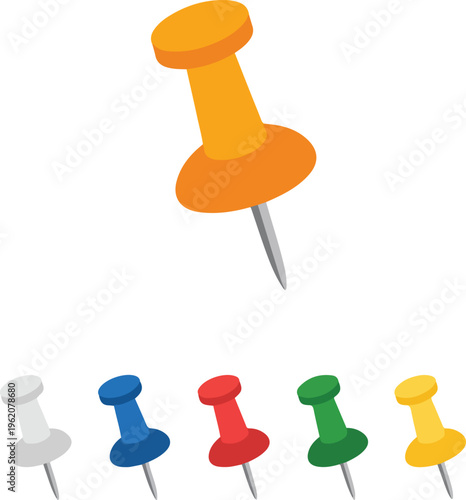 push pin isolated on white