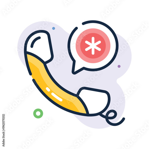A customizable outline icon representing medical call emergency support