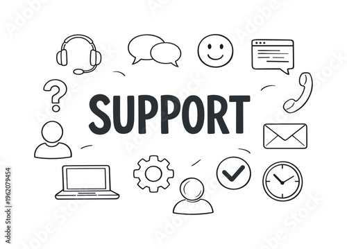 Customer support and service quality concept centered on helping users, resolving issues and maintaining positive communication in a professional business