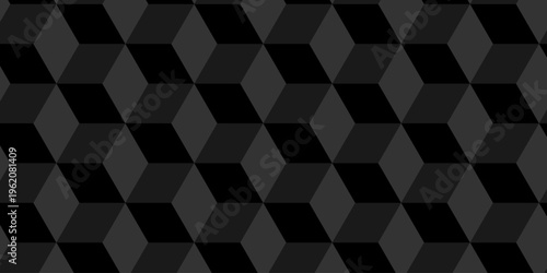 Illustration squares seamless geometric pattern with cubic shapes. Abstract geometric triangle background mosaic wallpaper.