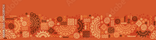 Hand drawn  abstract seamless pattern, ethnic background, simple style - great for textiles, banners, wallpapers, wrapping - vector design