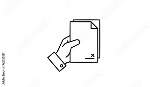 Claim filing line icon submission document vector illustration