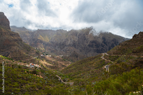 Masca village Tenerife Spain mountain road landscape in Teno mountains scenic travel destination Canary Islands