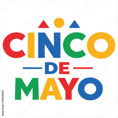 Vibrant cinco de mayo celebration logo with colorful typography